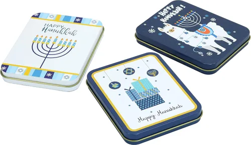 Vista 2 de Iconikal Latas para tarjetas de regalo, Hanukkah, paquete de 6