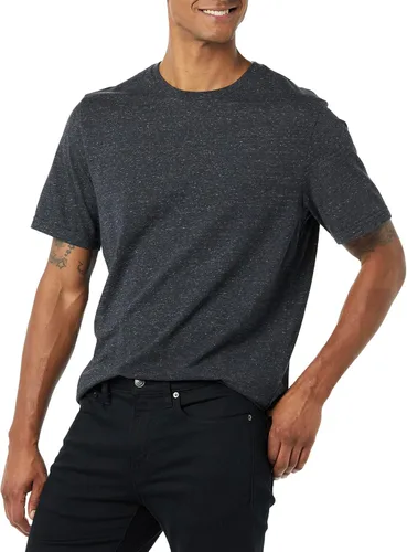 Vista 2 de Tienda Essentials Camiseta de manga corta con cuello redondo para hombre, ajuste regular, paquete de 2