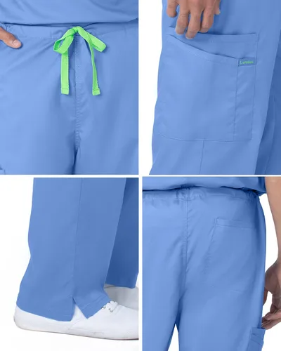 Vista 4 de Landau Proflex 2104 - Pantalones médicos unisex a medida, elásticos, cómodos, elásticos, paquete de 6