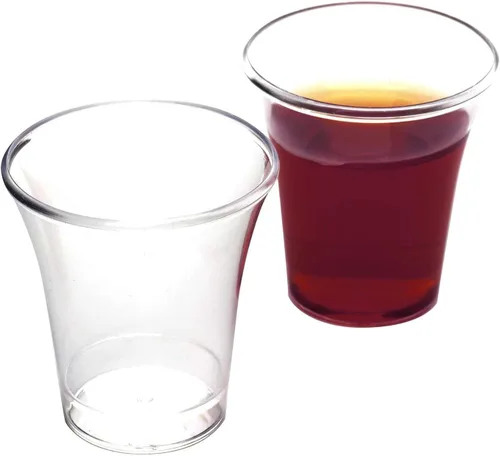 Vista 4 de Sailing International Trading Vasos de comunión de plástico transparente de 0.5 onzas, vasos de comunión desechables duros que se adaptan a bandejas