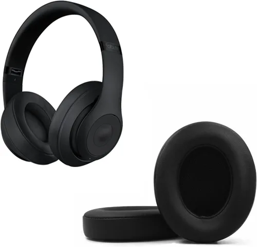 Vista 5 de Almohadillas de repuesto para auriculares Beats Studio 2 y Studio 3 con cable e inalámbricos, almohadillas de repuesto para auriculares con Negro