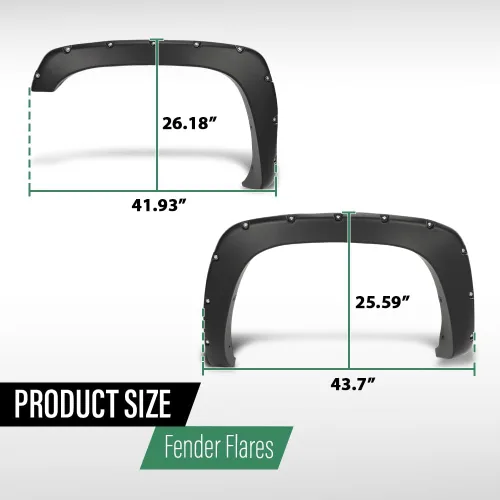 Vista 3 de GRAND ORANGE Guardabarros 4 unidades, compatibles con Chevy Silverado/GMC Sierra 1999-2007 con modelos Fleetside de 78.0 / 96.0 pulgadas de longitud