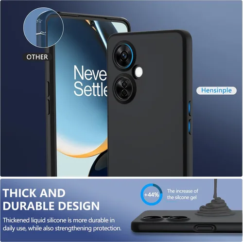Vista 5 de Hensinple para OnePlus Nord N30 5G Funda, Protección contra caídas [con protector de pantalla] Grado militar 360 Protección completa de silicona