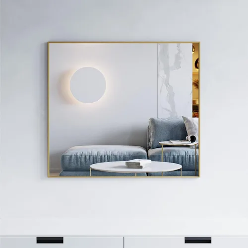 Vista 24 de Dowell Espejo de baño Espejo de pared rectangular con marco de metal Espejo de marco delgado Espejo de tocador de baño moderno - Negro 5004