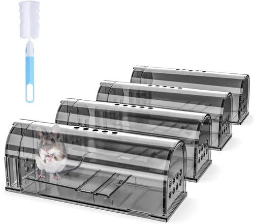Vista 13 de Trampa humana para ratones para interiores y exteriores, paquete de 2 unidades, atrapa ratones y ratones, trampa pequeña para el hogar, trampa