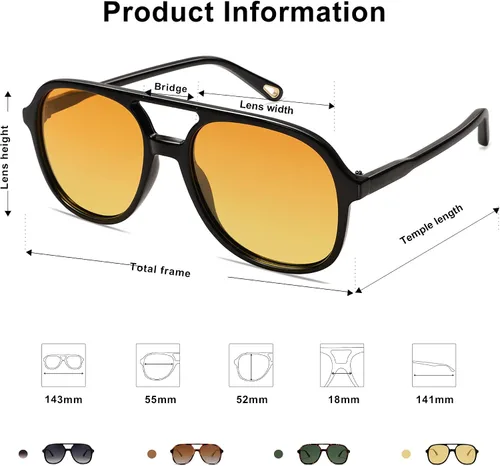 Vista 4 de SOJOS Gafas de sol polarizadas retro cuadradas estilo aviador para mujer y hombre de los años 70 vintage doble puente SJ2174