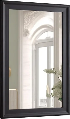 Vista 22 de CULER Espejo de pared de madera blanca para baño, espejos colgantes rectangulares de 20 x 16 pulgadas con marco de madera para sala de estar Blanco
