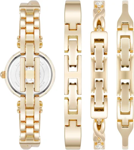 Vista 3 de Anne Klein - Juego de reloj de brazalete para mujer y pulsera acentuada con cristales premium