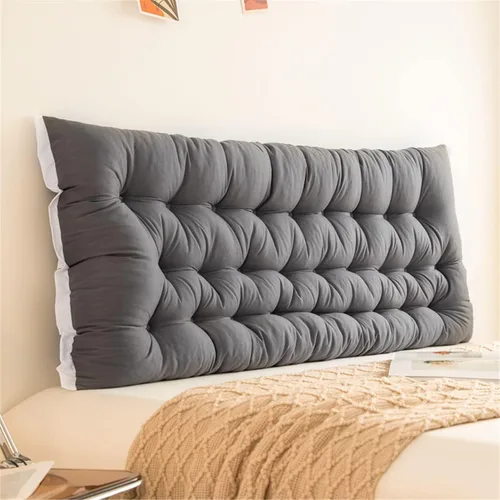 Vista 11 de Almohada para Cabecero Tapizada Montada en Pared para Dormitorio, Almohada Grande de Cabecero con Respaldo, Soporte de Posicionamiento, Almohada