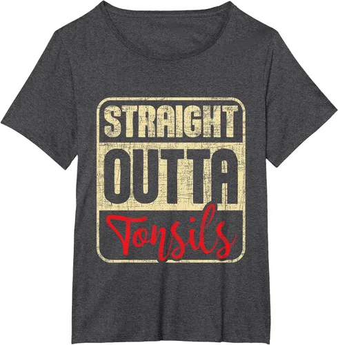 Vista 11 de Straight Outta Amígdalas - Camiseta de recuperación de cirugía de eliminación de amígdalas Asphalt Grey