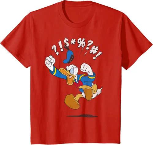 Vista 3 de Disney Mickey And Friends - Camiseta vintage de Donald Duck Angry Jump, Negro