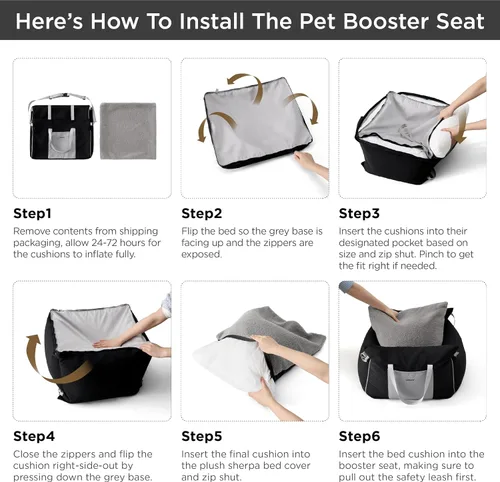 Vista 7 de Lesure Asiento de Coche Elevador para Perros Pequeños - Asiento de Coche Impermeable para Perros con Bolsillos de Almacenamiento, Correa