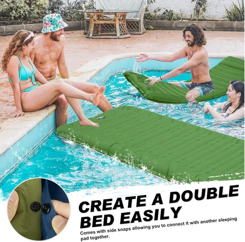 Vista 5 de Colchoneta de dormir para camping, extra grueso, 4.7 pulgadas, colchoneta inflable ultraligera e impermeable con colchón de aire integrado