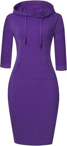 Vista 20 de MISSKY Vestido con capucha para mujer Negro&blanco
