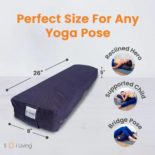 Vista 45 de Sol Living Almohada de yoga rectangular para meditación, accesorios de meditación de algodón, almohada de meditación restaurativa de yoga, almohada