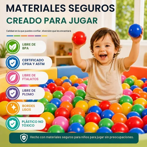 Vista 7 de Ball Pit Balls, Bright & Pastel Multicolor Plastic Balls For Kids Brillante