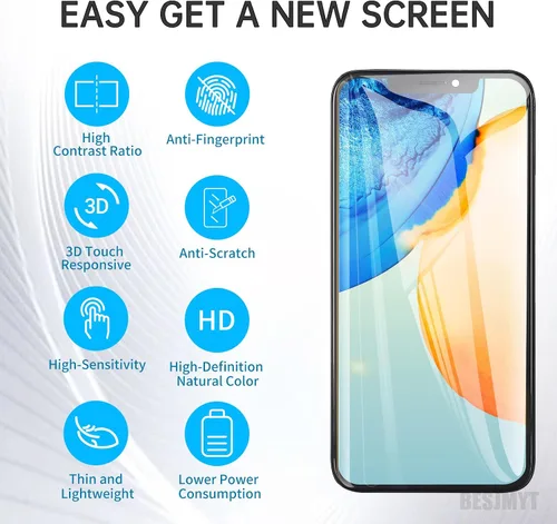 Vista 5 de Para iPhone 11 Pro Max Reemplazo de pantalla de 6.5 pulgadas con altavoz de oído Sensor de proximidad Pantalla táctil 3D Digitalizador Asamblea