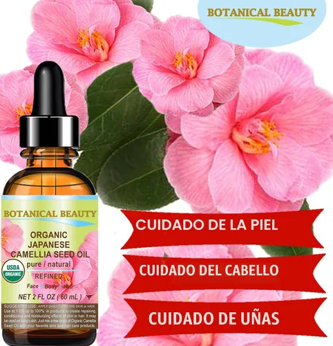 Vista 3 de Aceite orgánico japonés de semilla de camelia. Aceite emulsionante 100 % puro, natural, no diluido, refinado, prensado en frío. Antioxidante