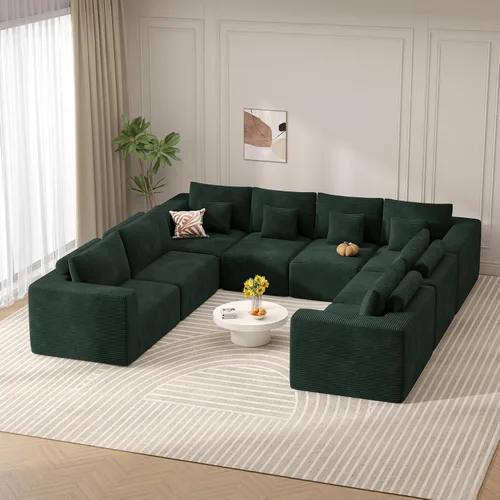 Vista 46 de Sofá cama modular, sofás de nube convertibles para sala de estar, 2 tumbonas de pana sin hueso, sofá cama de gran tamaño para dormitorio,