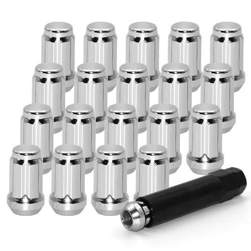 Vista 13 de 20 PIEZAS M12x1.25 Tuercas de llanta negras, tuercas hexagonales de remolque de 1.35" de alto, asiento cónico de 60 grados con llave de casquillo