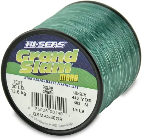 Vista 45 de HI-SEAS Línea de pesca de monofilamento Grand Slam - Fuerte y resistente a la abrasión en transparente, rosa, verde, azul humo, amarillo Amarillo