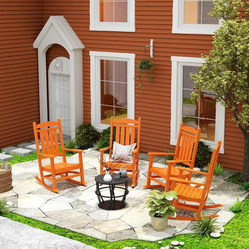 Vista 4 de WestinTrends Malibu - Mecedora para exteriores/patio, color naranja