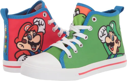 Vista 7 de SUPER MARIO Brothers Mario Luigi Nintendo - Zapatos deportivos de caña alta y con cordones para niños pequeños talla 7 a 12