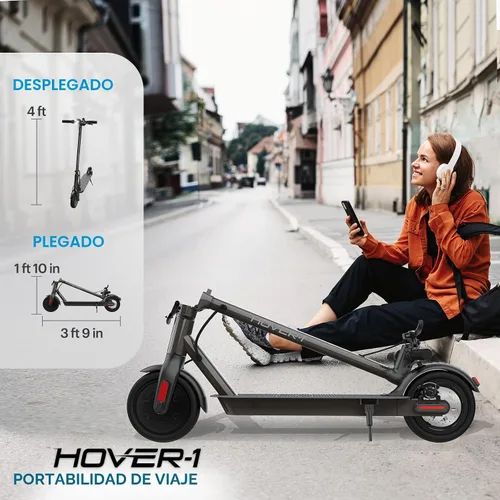 Vista 6 de [Usado] Hover-1 Journey. Patinete eléctrico de 14MPH, rango de 16 millas, carga de 5 horas, pantalla LCD, neumáticos de alta adherencia de 8.5 Negro