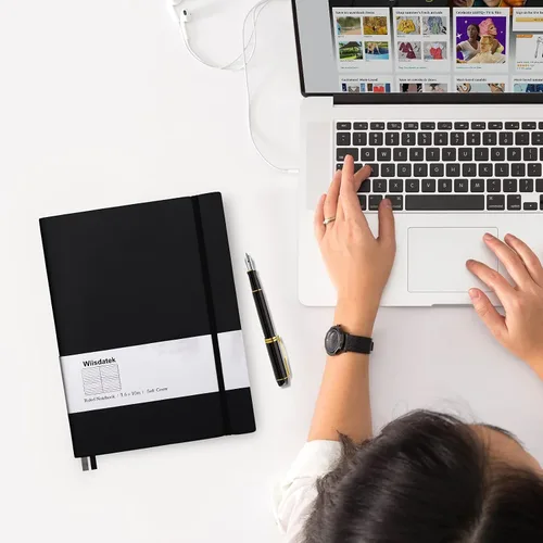 Vista 7 de Cuadernos B5 con rayas universitarias, paquete de 2 cuadernos grandes B5 con 376 páginas numeradas, papel rayado grueso de 3.53 oz/m², cubierta