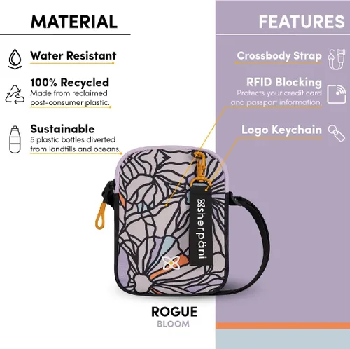 Vista 5 de Sherpani Rogue, Mini bolso cruzado, bolso de hombro, bolso cruzado, bolsos cruzados para mujer, bolsa de viaje