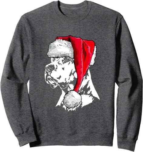 Vista 4 de Divertida sudadera de Navidad para perro y mamá de Papá Noel Dogo Argentino, Negro