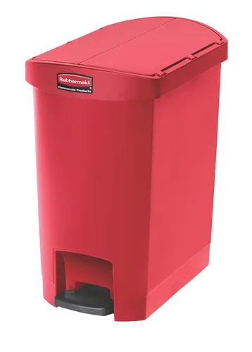 Vista 14 de Rubbermaid Commercial Products - Bote de basura Streamline Slim con pedal Papelera de plástico, 4 galones (15 litros), color rojo, con manos