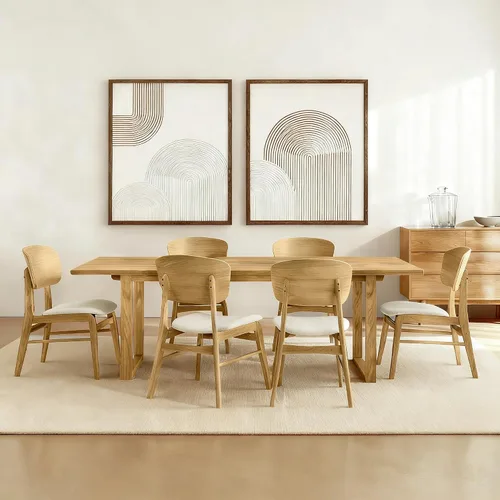 Vista 18 de KISLOT - Juego de 2 sillas de comedor de madera, sillas de cocina tapizadas, originales