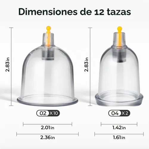 Vista 6 de Scienlodic Juego de ventosas de 12 piezas, juego de terapia de ventosas eléctricas con bomba, ventosas profesionales de ventosas al vacío, inicio