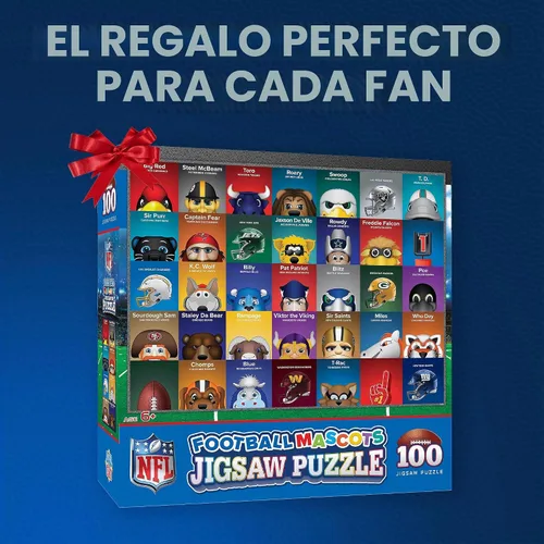 Vista 6 de NFL Mascots - Rompecabezas de 100 piezas para niños, producto oficial de la NFL, 14 x 19 pulgadas