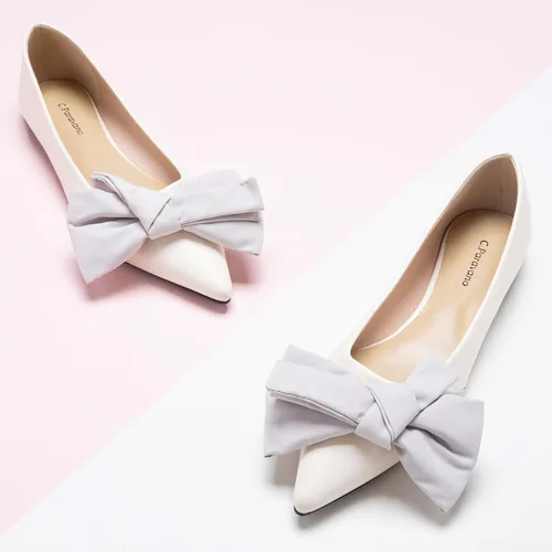 Vista 2 de C.Paravano Zapatos planos con lazo puntiagudo para mujer, cómodos y elegantes, zapatos sin cordones para uso casual y oficina