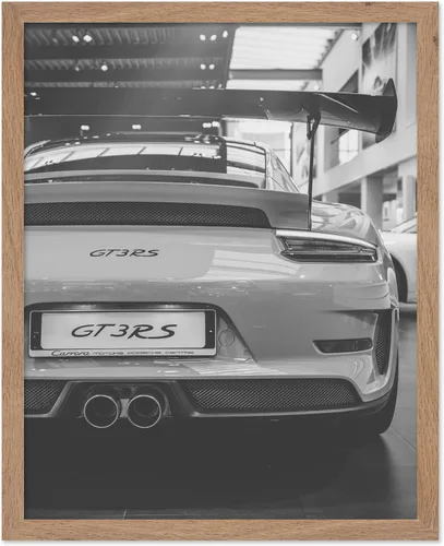 Vista 20 de Monem Art - Póster de moda – Mujer en impresión de coche clásico – Arte en blanco y negro – Arte fotográfico – Arte para entusiastas del automóvil