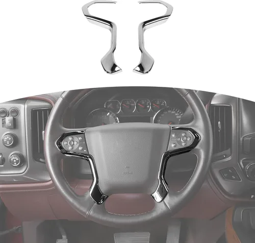 Vista 8 de RT-TCZ para Tapa de Panel de Volante de Fibra de Carbono para Chevrolet Silverado/Suburban/Tahoe 2014-2018 para GMC Sierra/Yukon 2014-2018 Negro