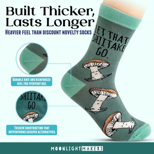 Vista 80 de Moonlight Makers Funny Colored Socks, Novelty Socks, Stocking Stuffer, Unisex Socks