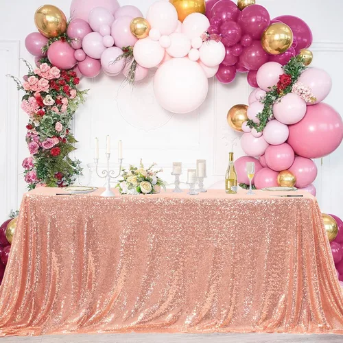Vista 106 de Manteles redondos de lentejuelas negros para fiestas, de 121,9 cm, mantel redondo de purpurina ajustado, pequeño, lindo y dulce, para boda