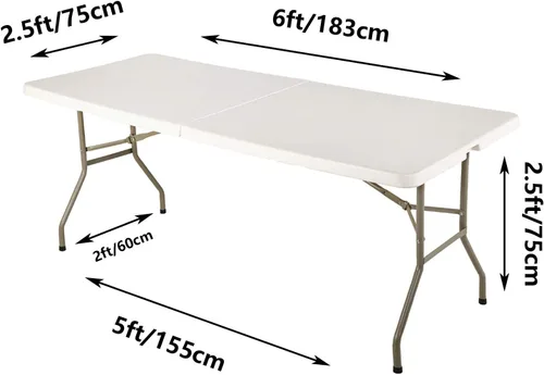 Vista 4 de LZY Paquete de 2 manteles ajustables para mesas plegables de 6 pies, espalda abierta, manteles rectangulares de elastano/elástico/elásticos