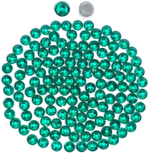Vista 42 de Novani Hotfix - Diamantes de imitación redondos, aguamarina con parte trasera plana, gemas de cristal redondas para manualidades, tela, ropa