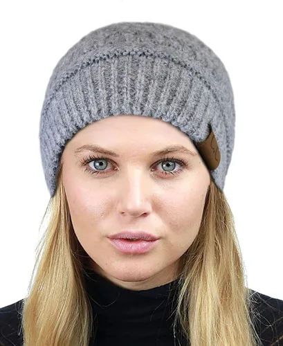 Vista 446 de C.C Trendy Warm Chunky Soft Stretch Cable Knit Beanie