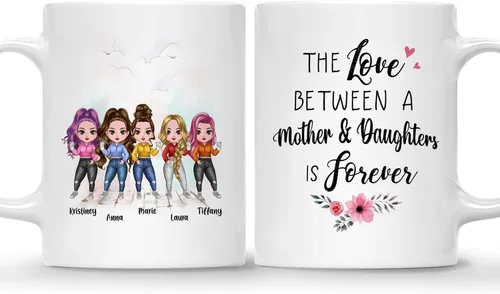 Vista 14 de Gossby Taza personalizada para madre y 1 hija, como madre como hija, regalos para madre, mejores tazas de café para madre, taza personalizada