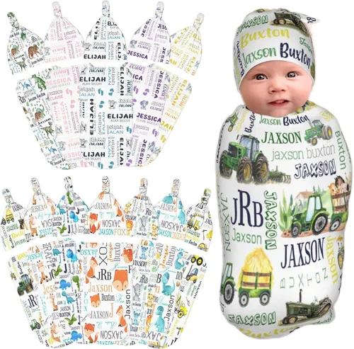 Vista 13 de Manta personalizada para bebé y niño con nombre, mantas de bebé personalizadas para niñas y niños con nombre, artículos personalizados para bebés