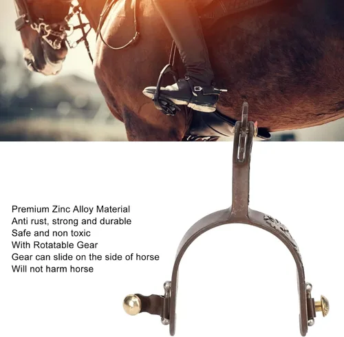 Vista 3 de Western Spurs, Vintage Spurs - Acero de bajo carbono para caballo