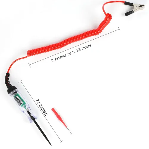 Vista 4 de Luz de prueba automotriz DC 3-48V Digital LED Car Circuit Tester Light, probador de voltaje bidireccional automático con voltímetro con sonda