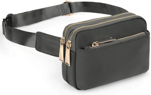 Vista 19 de Riñonera UTO para mujer, de moda, bandolera, bolsa de cinturón, bolsa de pecho, riñonera de cintura, riñonera de cadera, para compras al aire libre