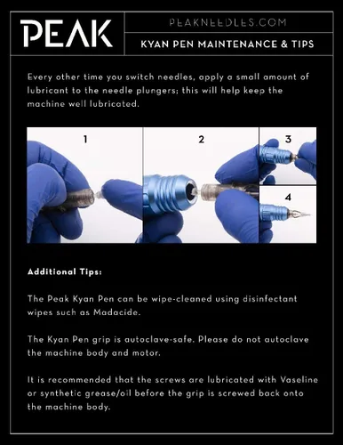 Vista 4 de Peak Kyan Pen Rotary Tattoo Machine (azul)