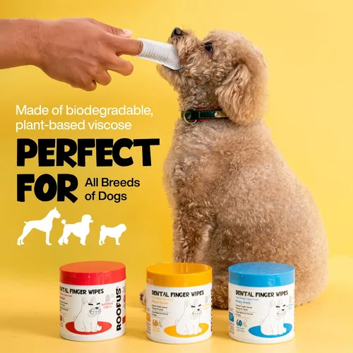 Vista 9 de Toallitas de limpieza de dientes de perro, 60 paquetes, toallitas dentales para reducir la placa y el sarro para perros y gatos, toallitas dentales